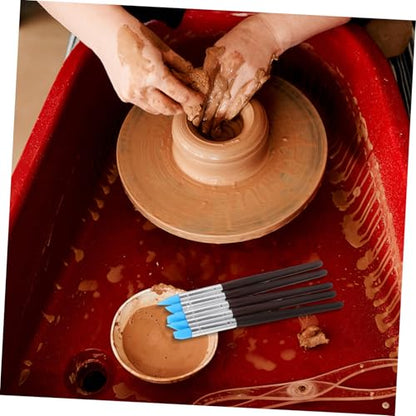 DECORNIJIA 5-Piece Soft Clay Wipe Out Tool Set for Sculpting Silicone Tip Shaping Pens for DIY Art Projects and Pottery
