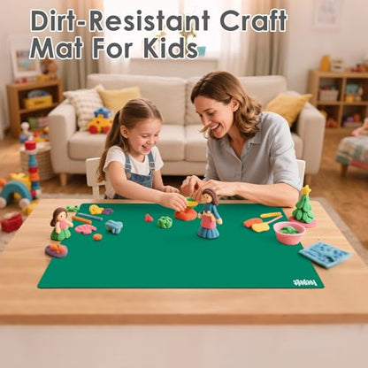31.5" x 23.6" Extra Large Silicone Mat for Resin Casting, Crafts and Epoxy, Nonstick Silicone Sheet for Jewelry Casting Molds, Countertop Protector Mat Heat Resistant Placemats by Foepoge, Dark Green - color: Drak Green