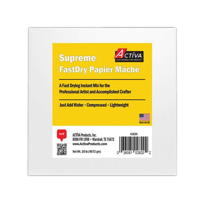 ACTIVA Supreme FastDry Papier Mache – A Fast Drying, Premium Instant Mix for The Professional Artist and Passionate Crafter - 20 Lbs - Made in The USA - No Tariffs