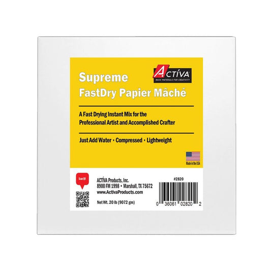 ACTIVA Supreme FastDry Papier Mache – A Fast Drying, Premium Instant Mix for The Professional Artist and Passionate Crafter - 20 Lbs - Made in The USA - No Tariffs