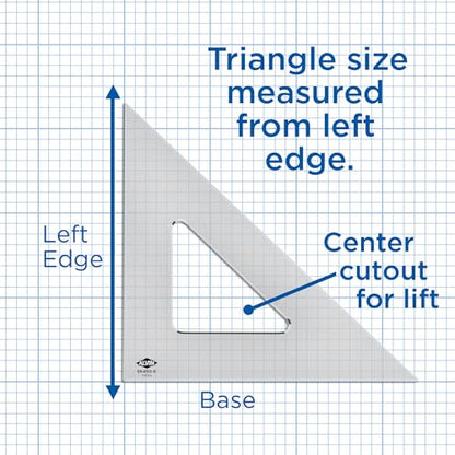 ALVIN - Smoke-Tint Acrylic Triangle Ruler, Multipurpose Tool for Drafting, Design, and Architecture, Great for Machining and Woodworking (4" 45/90 Degree) - size: 4", style: 45/90 Degree