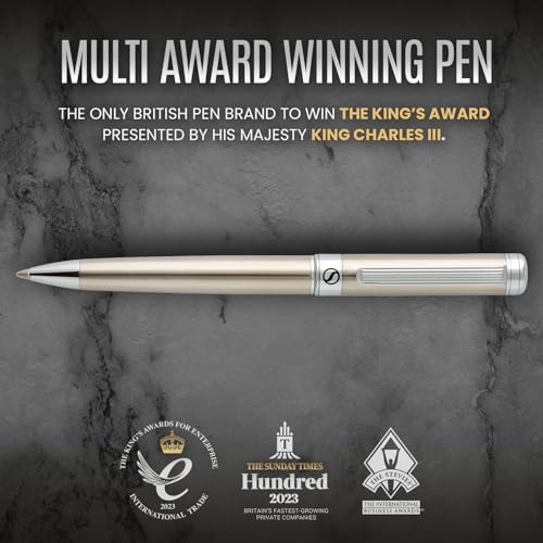 Scriveiner Stainless Steel Ballpoint Pen - Stunning Luxury Pen with Stainless Steel Finish, Schmidt Black Refill, Best Ball Pen Gift Set for Men & Women, Professional, Executive, Office, Nice Pens - color: 8. Stainless Steel with Chrome