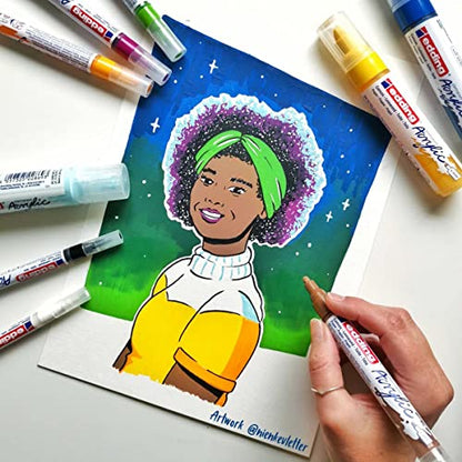 edding 30010 acrylic oil pad - white - 10 sheets in A3 - thick painting paper (300 gsm) - canvas-like paper for acrylic and oil paint, acid-free, ideal for professionals and beginners - color: 01: A3 - White