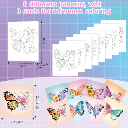 Cholemy 36 Pcs Paint and Sip Kit for Adults 8''x10'' Pre Drawn Canvas for Painting DIY Afro Acrylic Painting Kit Wood Easel Brushes Date Night Bulk for Summer 4th of July Party Gift(Butterfly) - style: Butterfly