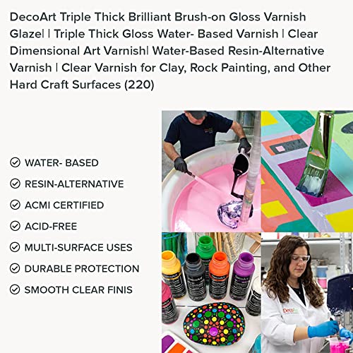 DecoArt Triple Thick Gloss Glaze - Jar, 8fl oz (3 Pack) - color: Clear, size: 8 Fl Oz (Pack of 3), style: 24 fl oz
