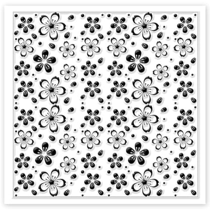 CHGCRAFT Cherry Blossoms Polymer Clay Texture Sheets Flowers Texture Silicone Clay Texture Stamp Clay Modeling Pattern Pad Texture Sheets for Earrings Jewelry Making - style: Cherry Blossoms