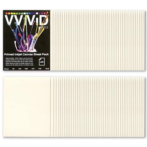 VViViD Inkjet Canvas 100% Real Printable Cotton LTR 8.5 X 11 125lbs. 340gsm 17mil (100 Sheets) - size: 100 sheets