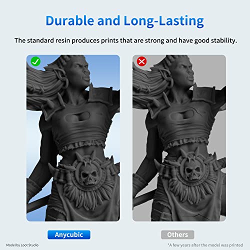 ANYCUBIC 3D Printer Resin Bundle, 405nm SLA UV-Curing Resin with High Precision and Quick Curing & Excellent Fluidity for LCD 3D Printing (4Packs*1kg Black, 4kg in Total) - color: Black, size: 4kg