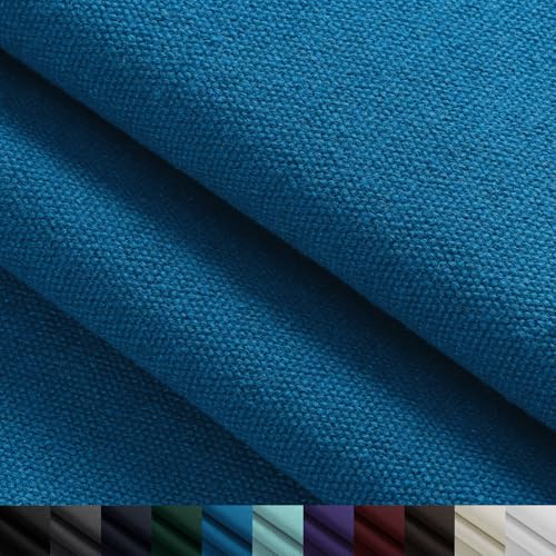 Foreate Canvas Fabric, 12oz Natural Cotton Duck Canvas Fabric by The Yard 59" W Thick & Heavy Sewing Material for Arts & Crafts, Bags, Covers, Backings, Painting, Home Decor, Blue 5 Yards - color: Blue, size: Pre Cut - 5 Yards