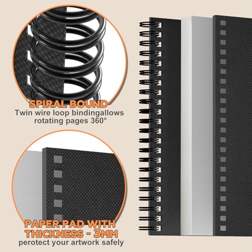 Joibabe 5.5" x 8.5" Sketch Book ，2 Pack 80-Sheets (68lb/100gsm)，Double-Sided Hardbound Sketchbook, Spiral Bound,Acid Free Paper Painting Drawing Writing Sketching Pad for Kids Adult Teens Girls Boys - size: 5.5 x 8.5 inches (2 Pack)