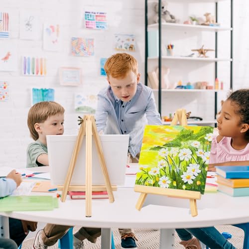 ESRICH 11.8In Wood Easels,Tabletop Painting Display Easels, Painting Party Easel, Kids Student Tabletop Easels for Painting,Portable Canvas Photo Picture Sign Holder（4 Pack ） - style: 11.8''-4PK