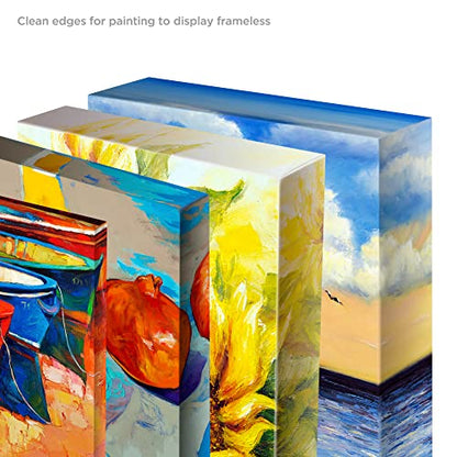 Creative Mark The Edge Deluxe Cotton 1-1/2" Deep Stretched Canvas for Painting, 36x48 Pack of 3, 14oz. Primed Weight, Universal Archival Priming, Medium Tooth, Hand-Stretched Canvas for Painters