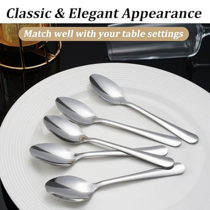 120 PCS Teaspoons Set - Windsor Stainless Steel Tea Spoons 5.9 Inch with Dishwasher Safe Small Spoons,Metal Dessert Spoon,Dinner Spoon Silverware for Home,Kitchen or Restaurant - size: 120PCS Tea Spoon