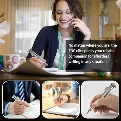 Dr. Metalleung Tactical Ballpoint Pen: Click Stainless Steel Retractable EDC Heavy Pen - Refillable, Designed for Smooth Office Writing & Gifts - style: Mechanical click pen