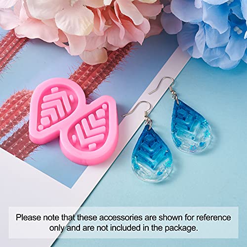 Craftdady 7pcs Earring Pendant Resin Casting Mold Teardrop Snake Jewelry Silicone Mould with Earring Hooks Jump Rings for DIY Resin Crafts Dangle Earring Jewelry Making - color: Pink,Mixed Earring Charms