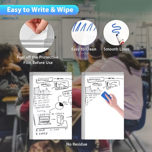 Easel Whiteboard - Magnetic Portable Dry Erase 40 x 28 Tripod Height Adjustable, Flipchart Easel Stand White Board for Office (40x28 White) - style: 40x28 White