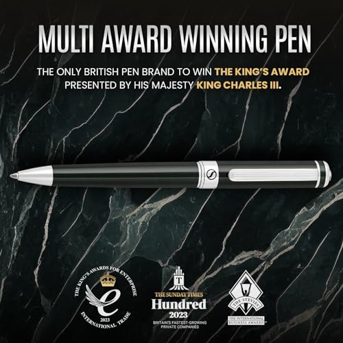 Scriveiner BlackGreen Ballpoint Pen - Black Green Luxury Pen, Chrome Finish, Schmidt Black Refill, Best Ball Pen Gift Set for Men & Women, Professional Executive Office, Nice Designer Pen - color: 7. Very Dark Black Green with Chrome