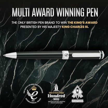 Scriveiner BlackGreen Ballpoint Pen - Black Green Luxury Pen, Chrome Finish, Schmidt Black Refill, Best Ball Pen Gift Set for Men & Women, Professional Executive Office, Nice Designer Pen - color: 7. Very Dark Black Green with Chrome