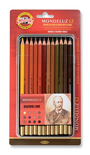 KOH-I-NOOR Mondeluz Brown Line Aquarell Coloured Pencils (Set of 12)