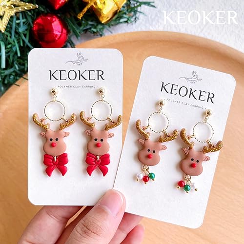KEOKER Christmas Clay Cutters, Christmas Polymer Clay Cutters for Earrings Making, 20 Clay Cutters Shapes - color: ALL