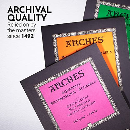 Arches Watercolor Paper 140 lb. Rough 12 Sheet Pad 9x12" - size: 9"x12", style: Rough
