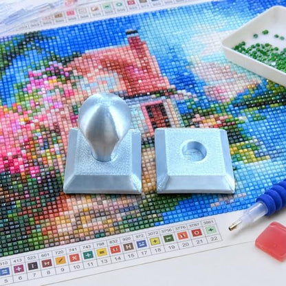 Diamond Art Painting Embossing Roller 3D Printing Diamond Art Painting Seal Press Diamond Art Painting Roller Tool Set for Multi-Color Square & Circular Drills (Sky Blue) - color: Sky Blue