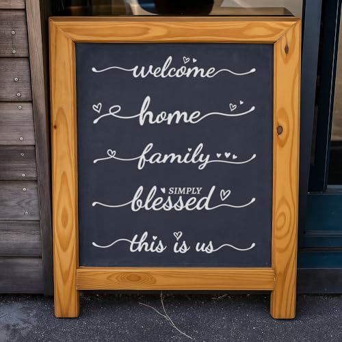 2 Sheets Silk Screen Stencil, Different Common Phrases Painting Stencils Templates Reusable Self-Adhesive Silk Screen Printing for Wall Border Wood Fabric Home Craft Decor - style: Different Common Phrases