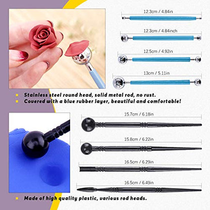 Swpeet 30Pcs Silicone Clay Sculpting Tool, Modeling Dotting Tool & Pottery Craft Ball Stylus Tool,Dotting Pottery Toolsfor Pottery Modeling, Smoothing Clay, Ceramics - color: N0.10 30Pcs Modeling Clay Sculpting Tools Kit