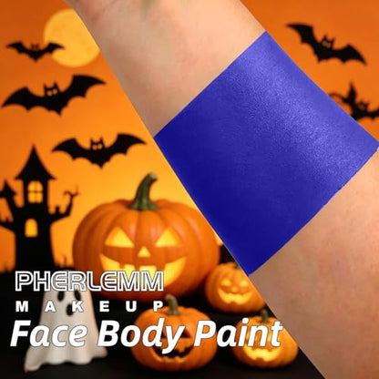 Blue Face Paint Stick Waterproof Eye Black Body Paint High Pigment for Sports Events Halloween SFX Makeup for Alien Mythical Creature and Fantasy Character Looks - color: Blue