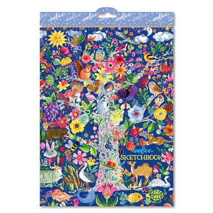 eeBoo: Tree of Life Spiral Bound Blank Sketchbook - 60 Pages, 140 GSM/95 LB Paper, 8.5x11, Eco-Friendly, Kids Art Supplies - style: Tree of Life