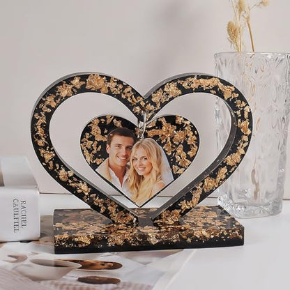 Heart Resin Mold 2 PCS Heart Shape Molds for Epoxy Resin Love Shape Silicone Molds Large 3D Picture Frame Epoxy Mold for DIY Table Home Decor Casting Art Craft Valentine Christmas Gifts