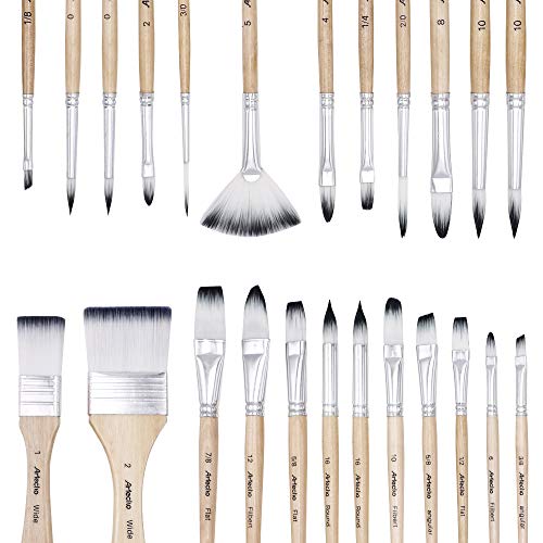 Artecho 24 pcs Paint Brushes for Acrylic Painting | Acrylic Paint Brushes for Oil, Watercolor, Acrylic, Gouache and Canvas Painting - style: 24 pcs