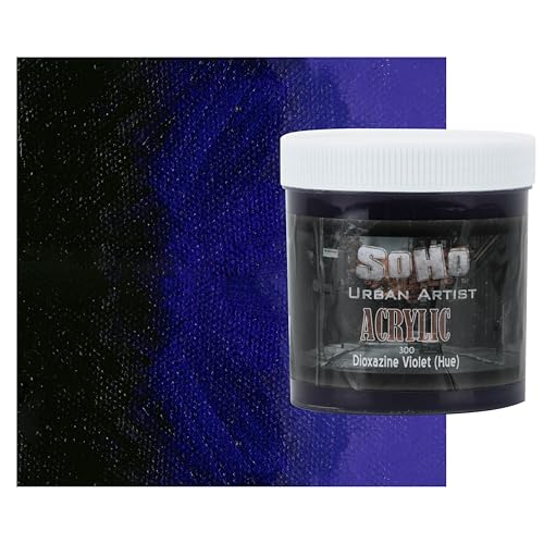 Soho Urban Artist Heavy Body Acrylic Paint - 500 ml Jar - Dioxazine Violet Hue - Thick, Rich Color, Excellent Coverage, Professional Quality - Artists Acrylic Paint - color: Dioxazine Violet Hue, size: 16.91 Fl Oz (Pack of 1)