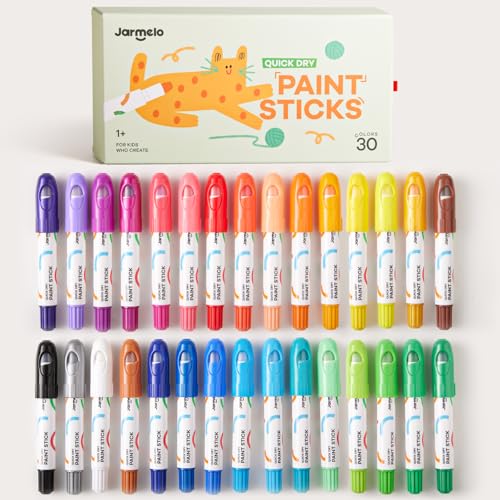 Tempera Paint Sticks, 30 Colors Jumbo Paint Sticks for Kids, Washable, Quick Drying, Non-Toxic, Toddler Art Supplies for Paper Stone Wood Canvas, Easter Gifts for Kids - style: 30 Colors