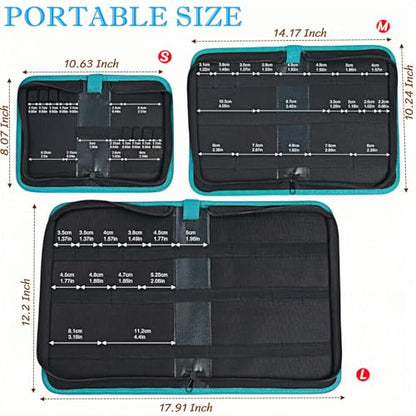 BLIRITEL Tool Bag Organizer, Oxford Tool Case Hardboard Kit, Portable Small Tool Pouch with Zipper, Handheld Screwdriver Pouch Tool Kits Organizer for Carpenter Mechanic (CASE ONLY (L) - size: L