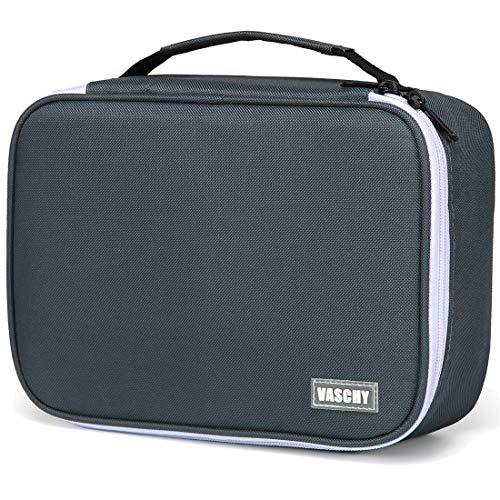 VASCHY Large Pencil Case, Art Color Pencils Pouch with Detachable Layers Multiple Zip Pockets for School Office Stationary Organization Dark Gray - color: Drak Gray