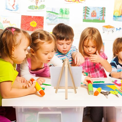 ESRICH 5 Pack 9In Wood Easels,Tabletop Painting Display Easels, Painting Party Easel, Kids Student Tabletop Easels for Painting,Portable Canvas Photo Picture Sign Holder - style: 9''-5PK