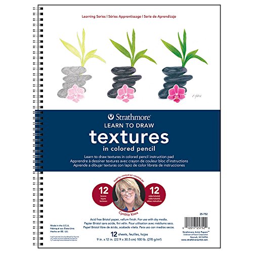 Strathmore (25-752 300 Learning Series Colored Pencil Textures Pad , White , 9x12 in - style: Colored Pencil, Textures