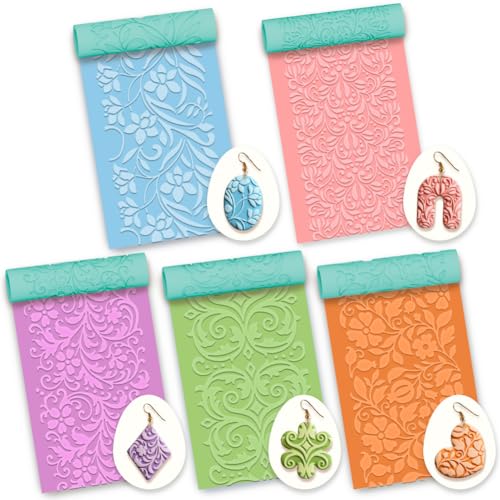 beinkmake 5 Pcs Vine Polymer Clay Texture Roller Floral Pattern Clay Roller for Jewelry Making Embossing Pottery Tool for DIY - color: Vine Patterns