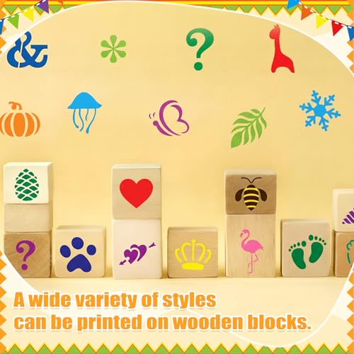 Fainne 100 Pcs Small Stencils for Crafts, 1.5 Inch Reusable Painting Stencils Painting Crafts Templates for Wood, Wall, Home Decor, Canvas, Fabric (Letter,Symbol) - style: Letter,Symbol