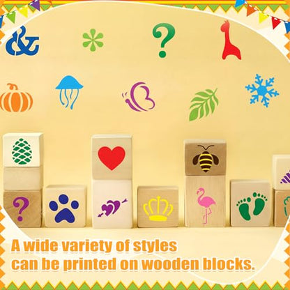 Fainne 100 Pcs Small Stencils for Crafts, 1.5 Inch Reusable Painting Stencils Painting Crafts Templates for Wood, Wall, Home Decor, Canvas, Fabric (Letter,Symbol) - style: Letter,Symbol