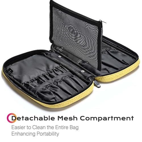 BYOOTIQUE Travel Makeup Brush Holder Bag Cosmetic Brush Organizer Rococo Yellow - color: Rococo Yellow
