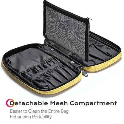 BYOOTIQUE Travel Makeup Brush Holder Bag Cosmetic Brush Organizer Rococo Yellow - color: Rococo Yellow