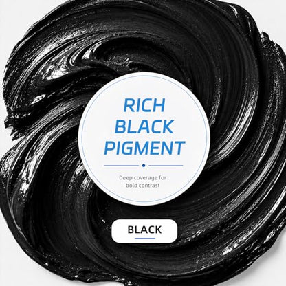 Falling in Art Black Acrylic Paint, Large 67.6Oz Premium Pouring Acrylic Paint, Perfect for Canvas, Wood, Ceramic, and More - color: Black