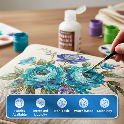 Falling in Art 8 Oz Professional Fabric Paint Medium for Fabric Painting, Acrylic Fabrics Medium for T-Shirts, Bags, and DIY Projects