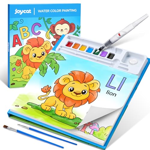 JoyCat Paint with Water Coloring Books for Toddlers, Watercolor Painting Sets for Kids Ages 3-5 4-8, Arts and Crafts Drawing Activities Toy Birthday Gifts for Boys Girls (Animal & Alphabet) - style: Animal & Alphabet