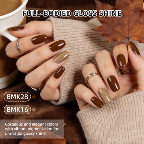 JODSONE Gel Nail Polish Set 32 Colors Nude Brown Gel Polish Set for Salon at Home DIY Nail Art - color: B31