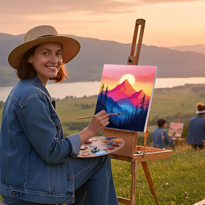 Dinifee 6 Pack Pre Drawn Canvas for Painting Pre Printed Canvas Kit 8 x 10 Inch Stretched Cotton Paint and Sip Set for Adults Couple Party Graduation Summer Date Night(Sunset) - style: Sunset