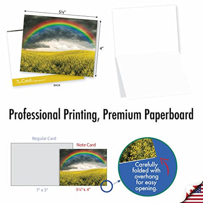 The Best Card Company - Box of 10 All Occasion Cards Blank (4 x 5.12 Inch) - Scenic Landscape Cards Assorted - Rainbow Bright M4963OCB-B1x10 - style: Rainbow Bright