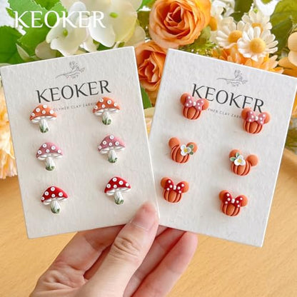 Keoker Fall Polymer Clay Cutters for Polymer Clay Jewelry, 13 Shapes Clay Earring Cutters Fall, Autumn Theme